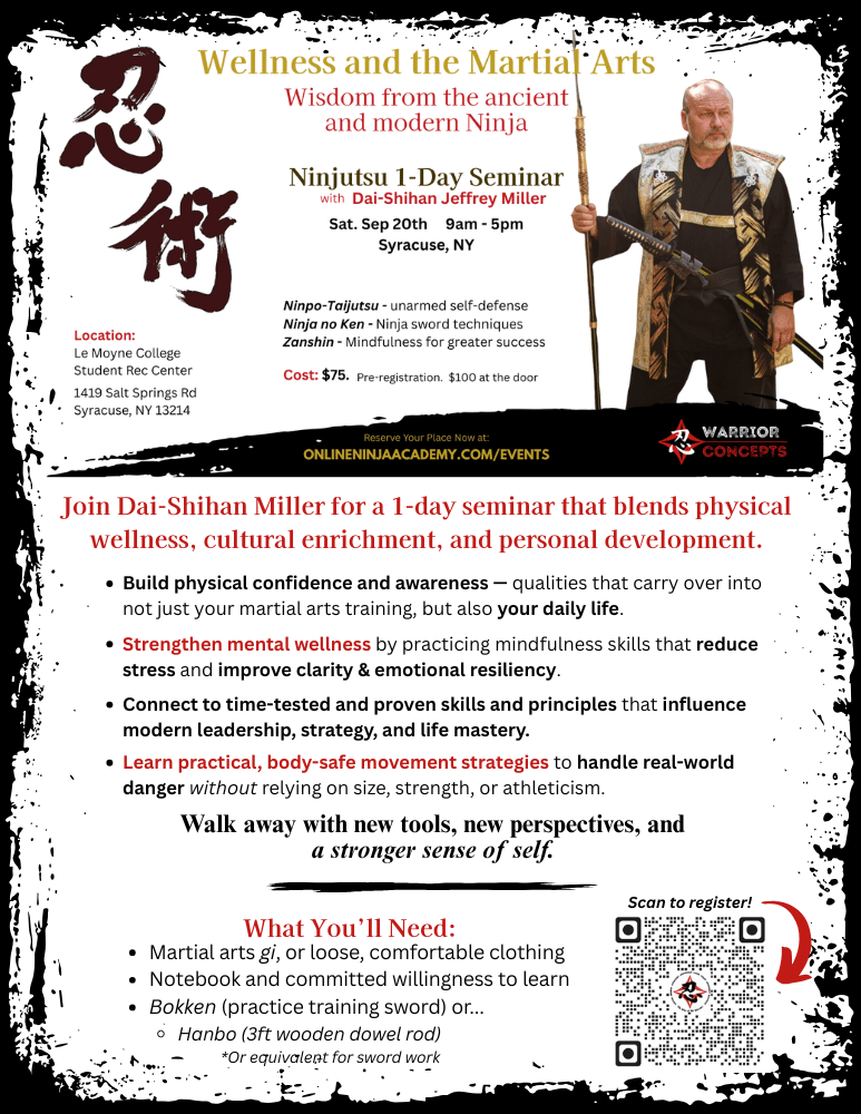 Ninjutsu Seminar Syracuse NY Sep 20th 2025